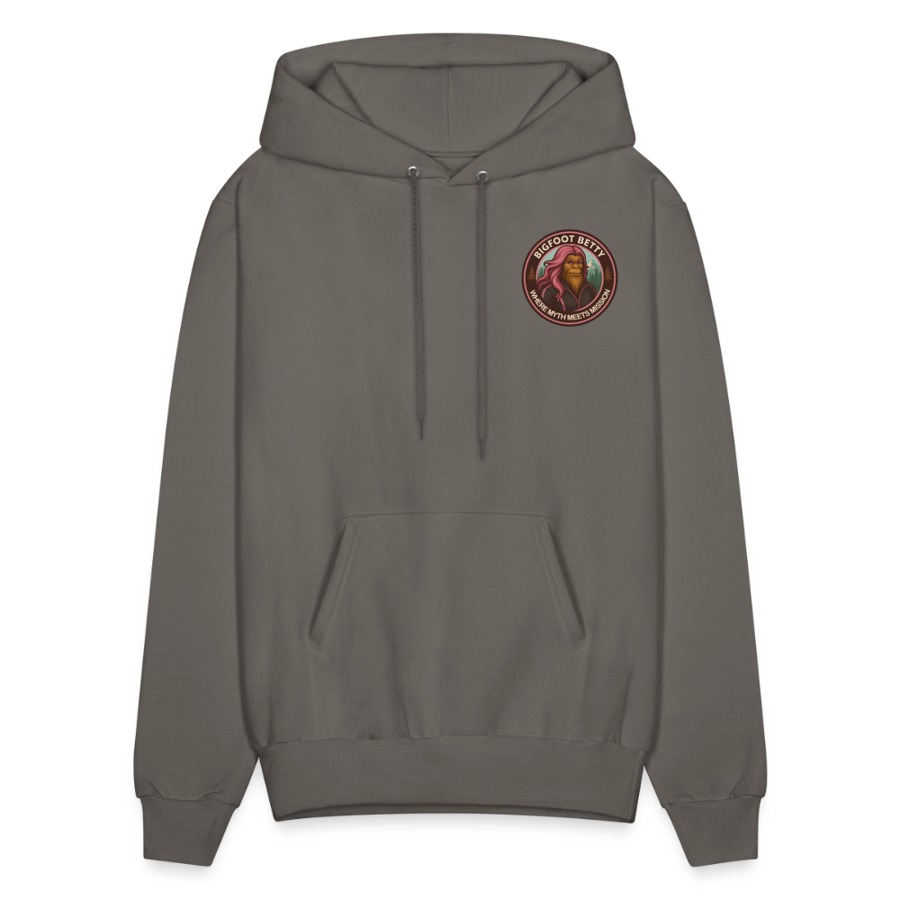 Men's Hoodie - Where Myth Meets Mission (F/B) (RETRO) - asphalt gray