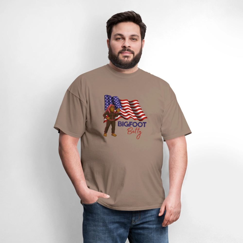 BFB July 4 -Waving Flag Unisex Classic T-Shirt - brown savana