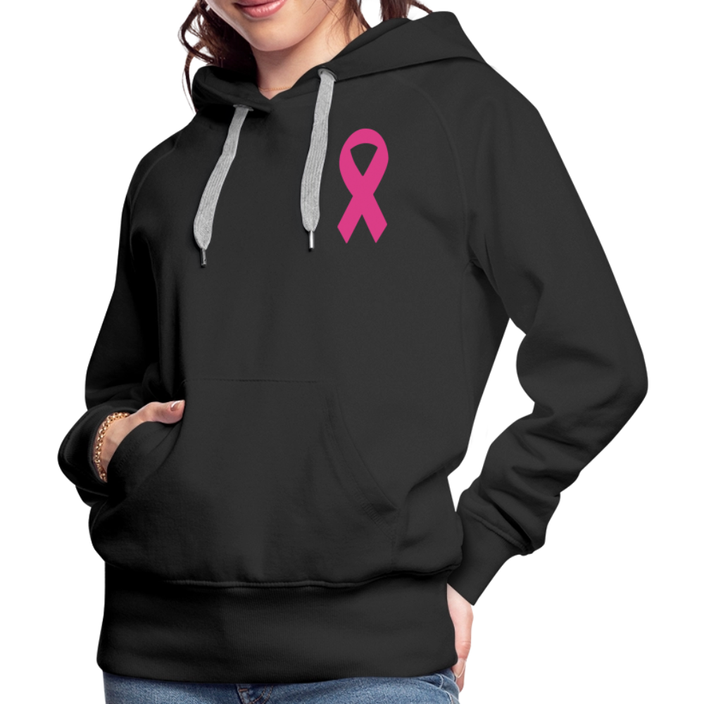 Women’s Premium Hoodie - I Believe In Her (F/B) (RETRO) PINK RIBBON - black