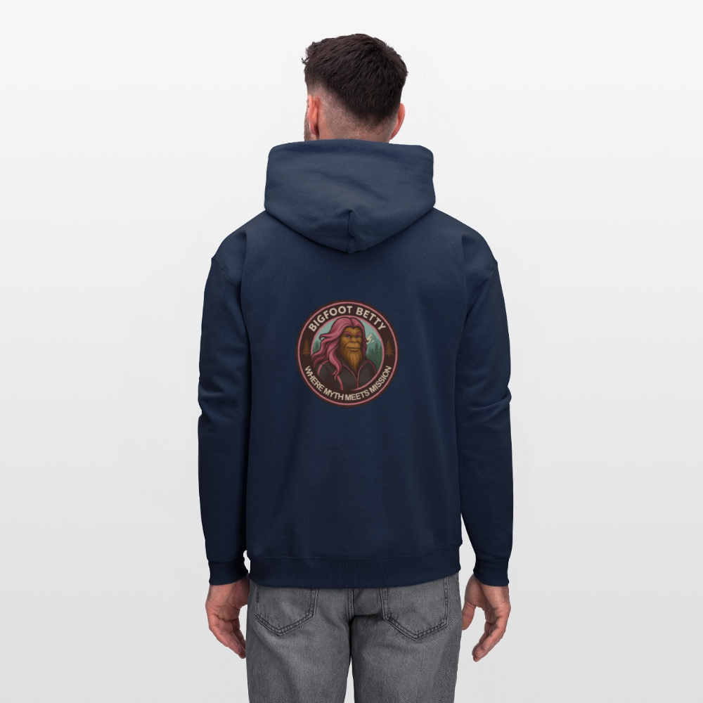 Men's Hoodie - Where Myth Meets Mission (F/B) (RETRO) - navy