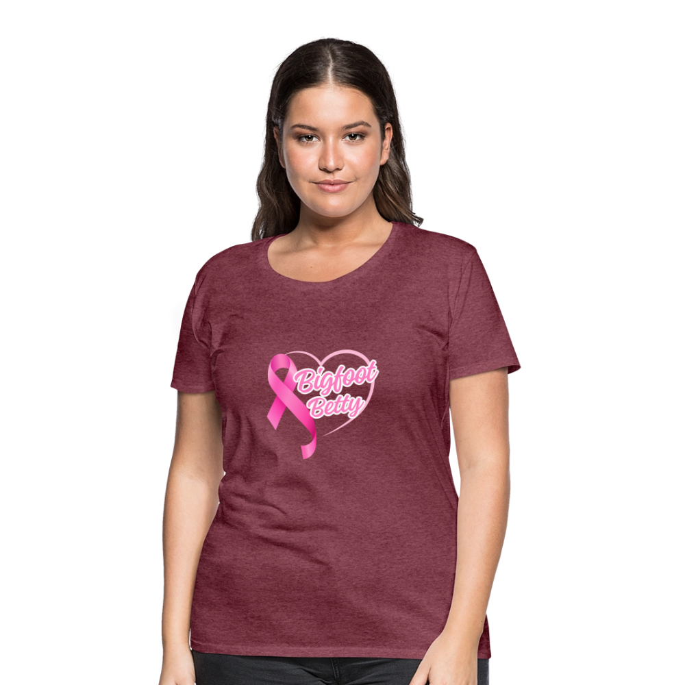 Women’s Premium T-Shirt - BFB Pink Ribbon - heather burgundy