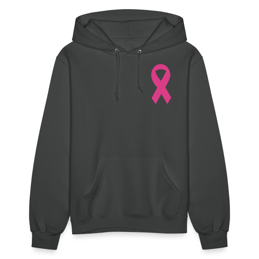 Women's Hoodie - I Believe In Her (F/B) (RETRO) PINK RIBBON - asphalt