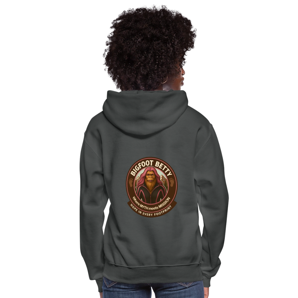Women's Hoodie - Hope in Every Footprint (RETRO) - asphalt