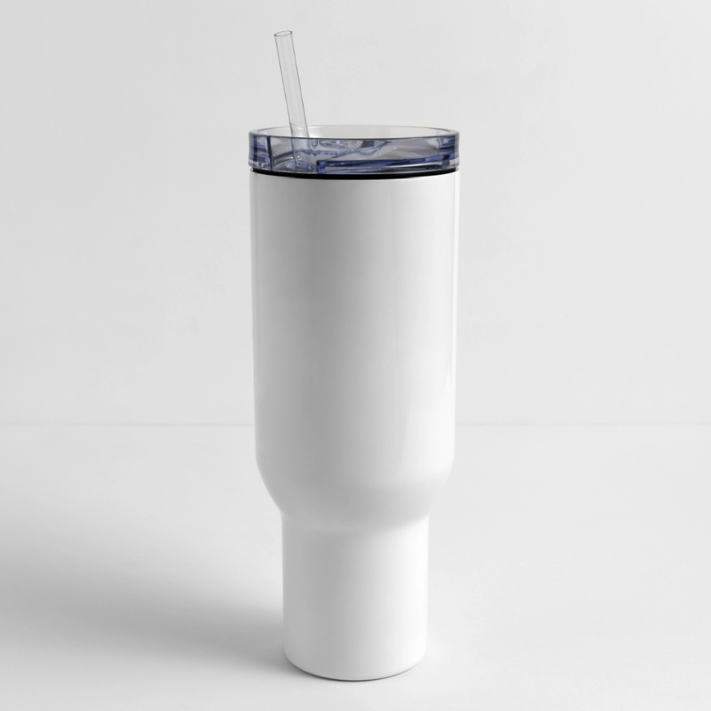 40 oz Travel Tumbler - Where Myth Meets Mission (RETRO) - white