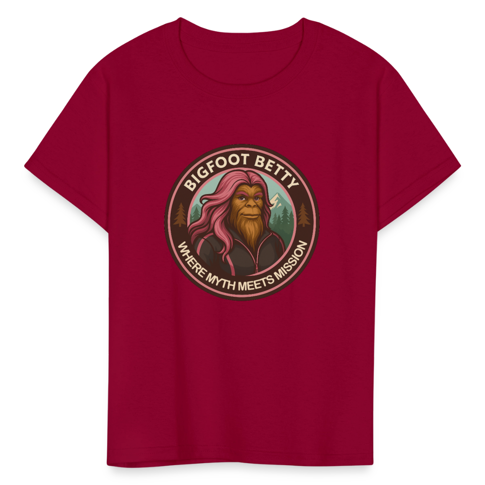 Kids' T-Shirt - Where Myth Meets Mission (RETRO) - dark red