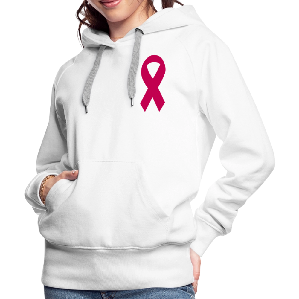 Women’s Premium Hoodie - I Believe In Her (F/B) (RETRO) PINK RIBBON - white