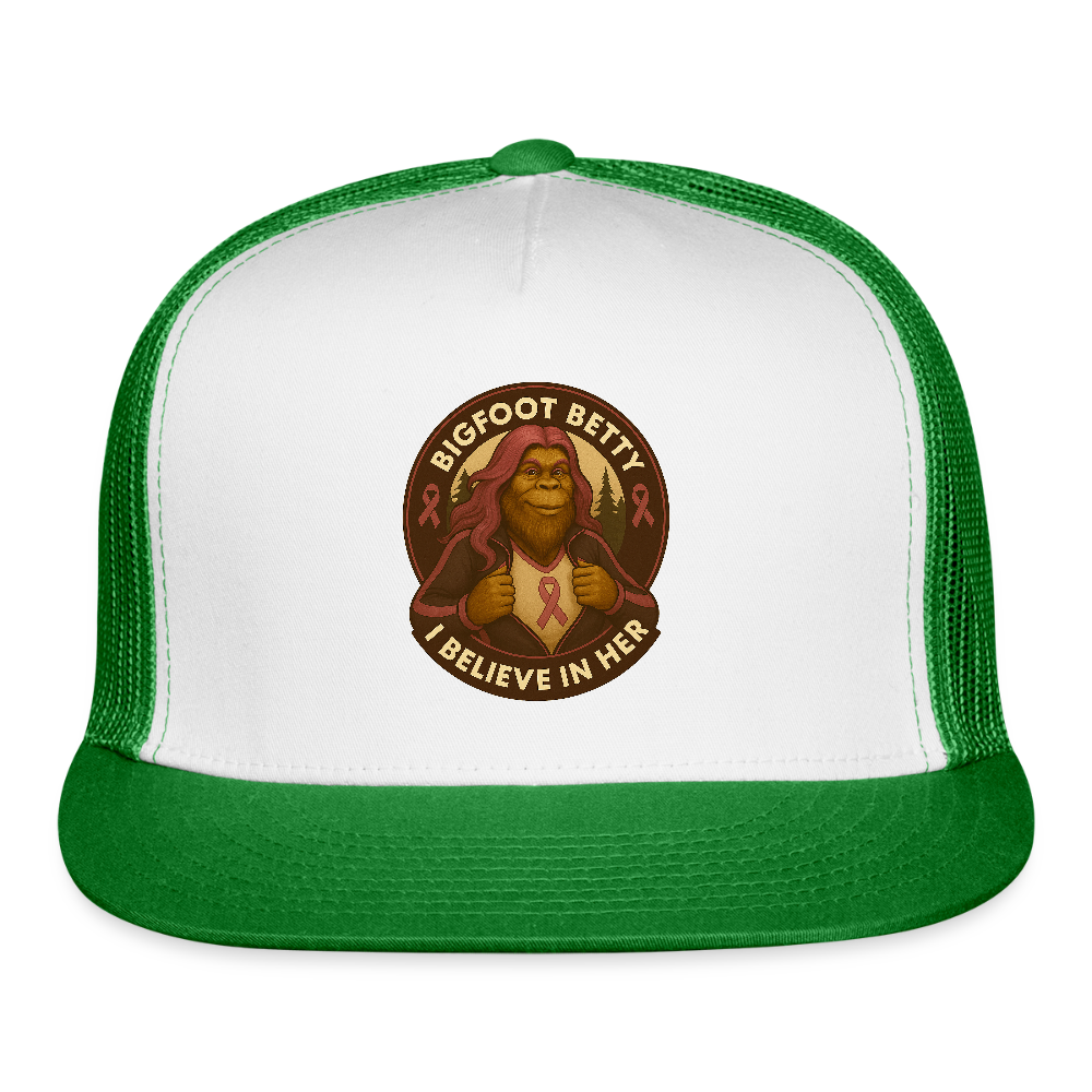 Trucker Hat - I Believe In Her (RETRO) - white/kelly green