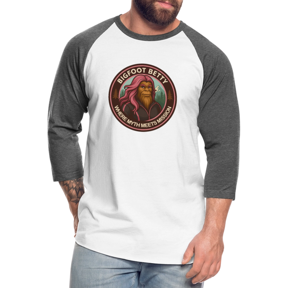 Baseball T-Shirt - Where Myth Meets Mission (RETRO) - white/charcoal