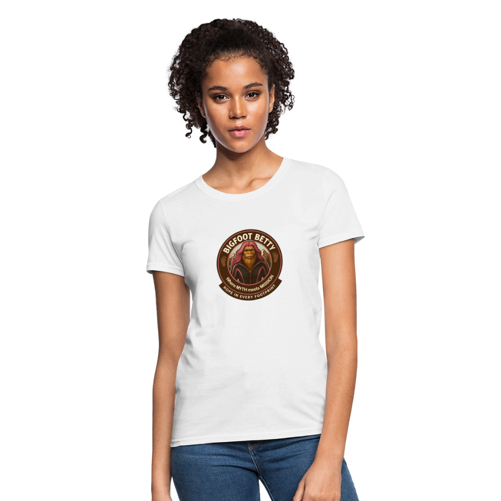 Women's T-Shirt - Hope in Every Footprint (RETRO) - white