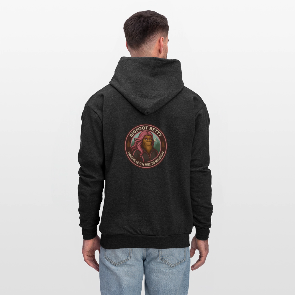 Men's Hoodie - Where Myth Meets Mission (RETRO) - charcoal grey