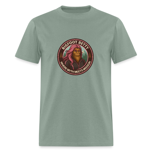 Unisex Classic T-Shirt - Where Myth Meets Mission (RETRO) - sage
