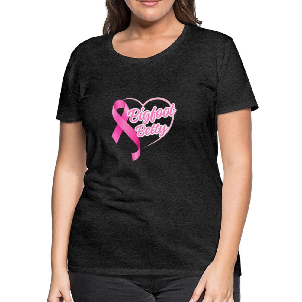 Women’s Premium T-Shirt - BFB Pink Ribbon - charcoal grey