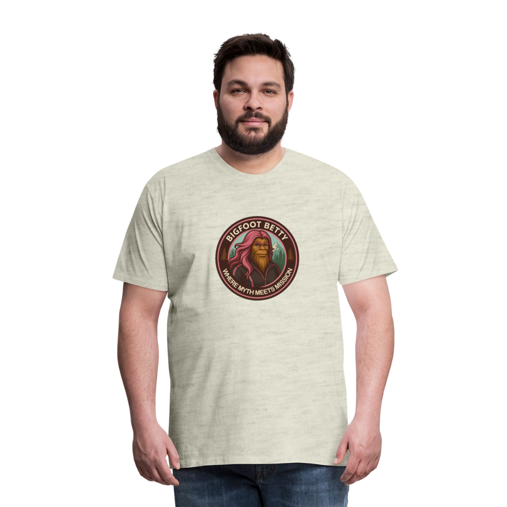 Men's Premium T-Shirt - Where Myth Meets Mission (RETRO) - heather oatmeal