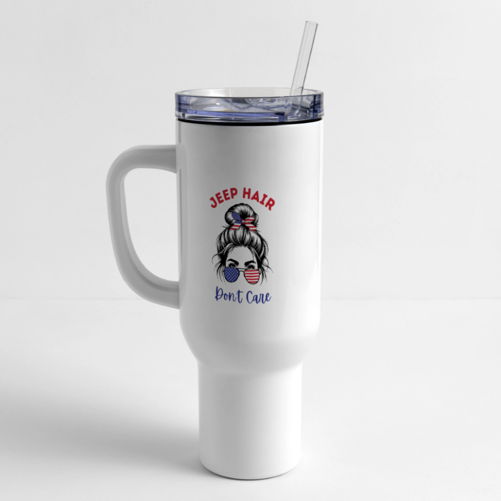 BFB July 4 - Forest Flag 40 oz Travel Tumbler - white