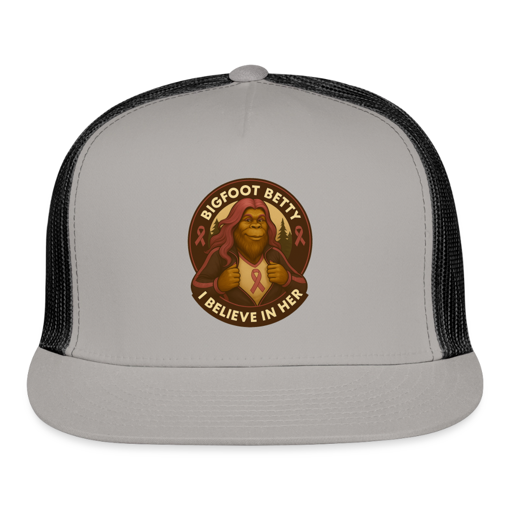 Trucker Hat - I Believe In Her (RETRO) - gray/black