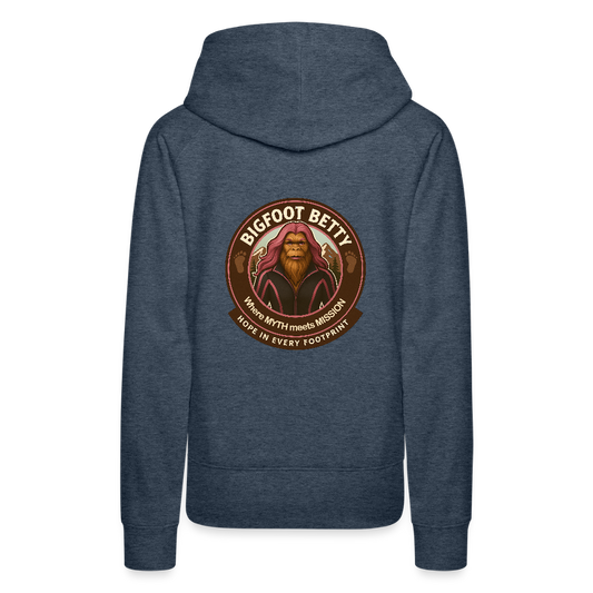 Women’s Premium Hoodie - Hope in Every Footprint (F/B) (RETRO) - heather denim