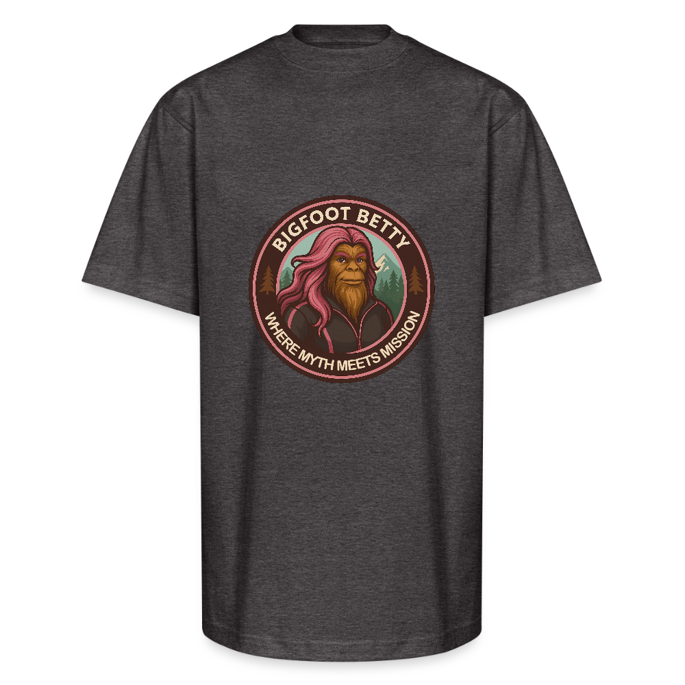 Unisex Oversized Heavyweight T-Shirt - Where Myth Meets Mission (RETRO) - charcoal grey
