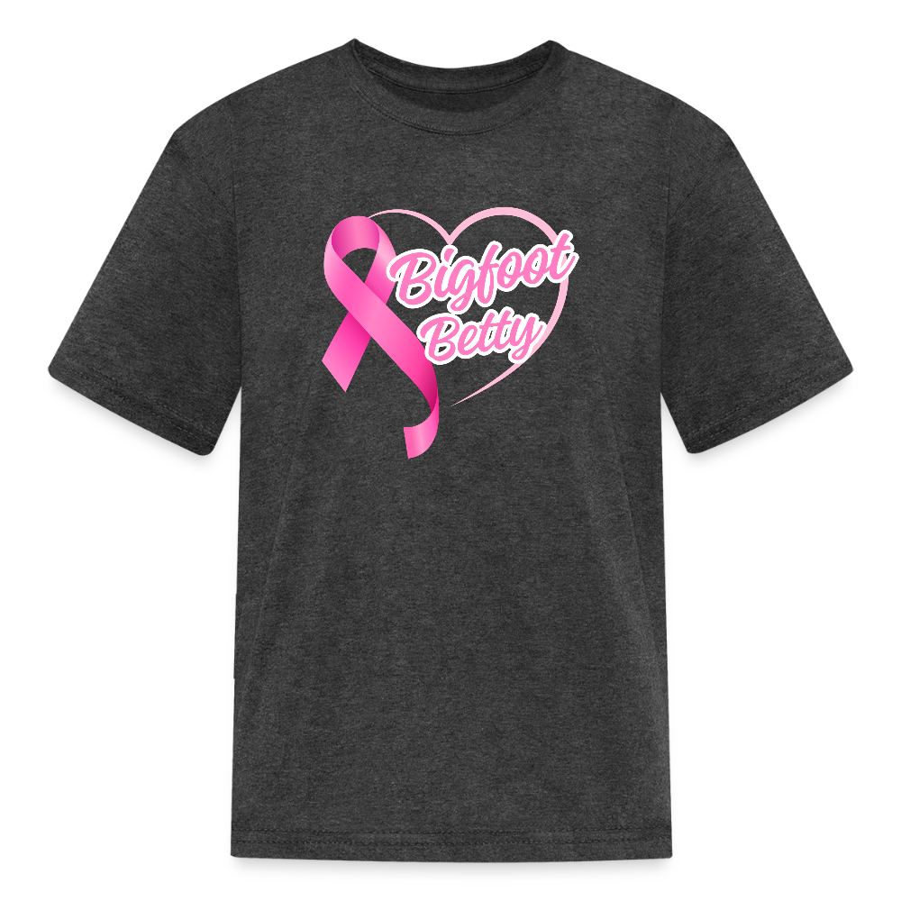 Kids' T-Shirt - BFB Pink Ribbon - heather black
