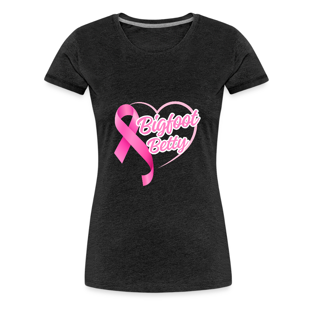Women’s Premium T-Shirt - BFB Pink Ribbon - charcoal grey