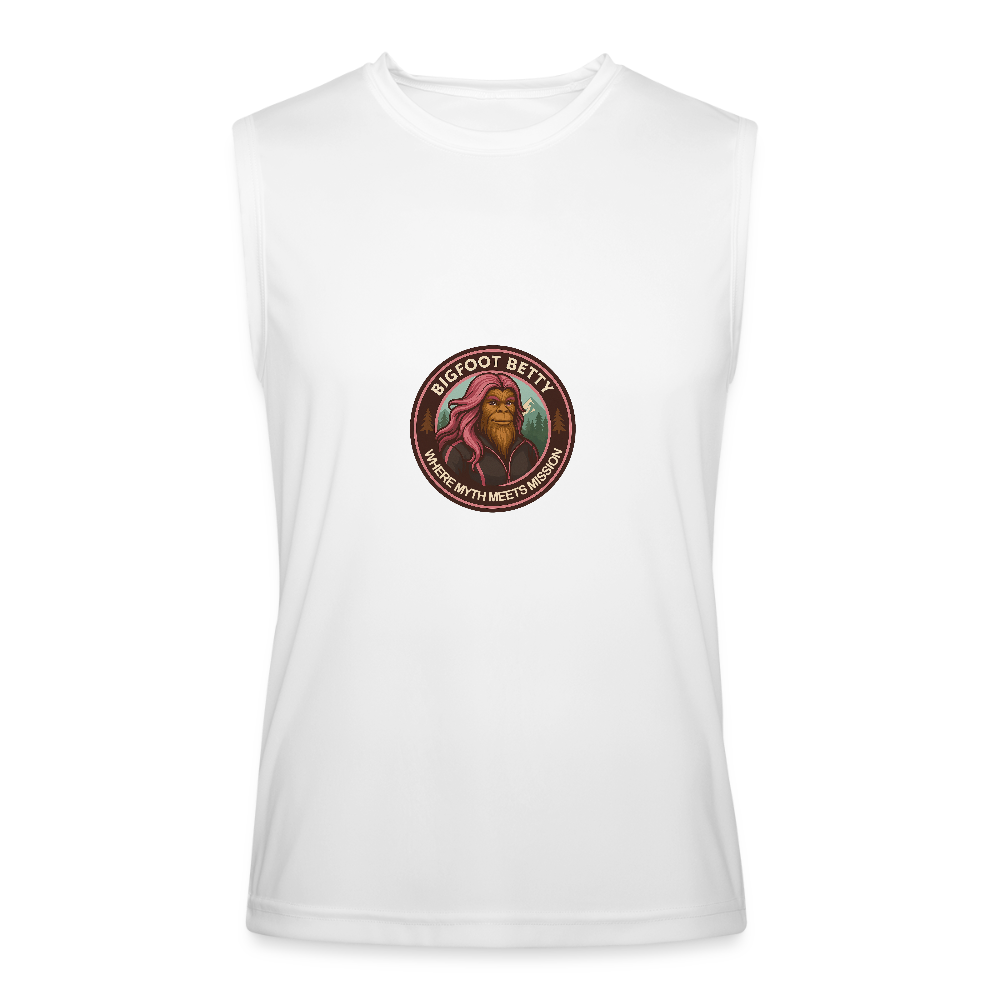 Men’s Performance Sleeveless Shirt - Where Myth Meets Mission (RETRO) - white