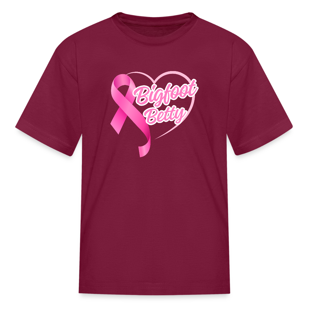 Kids' T-Shirt - BFB Pink Ribbon - burgundy