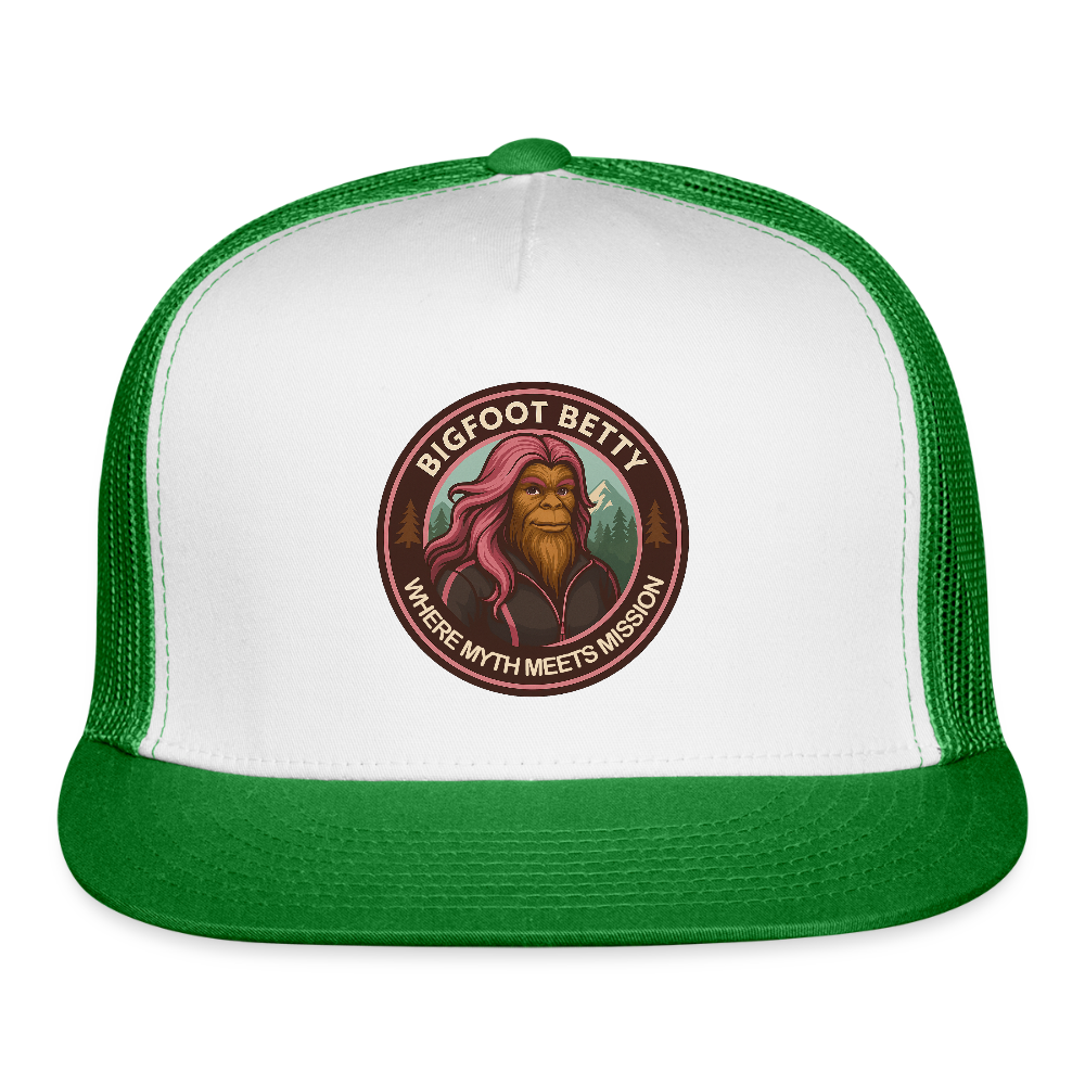 Trucker Hat - Where Myth Meets Mission (RETRO) - white/kelly green