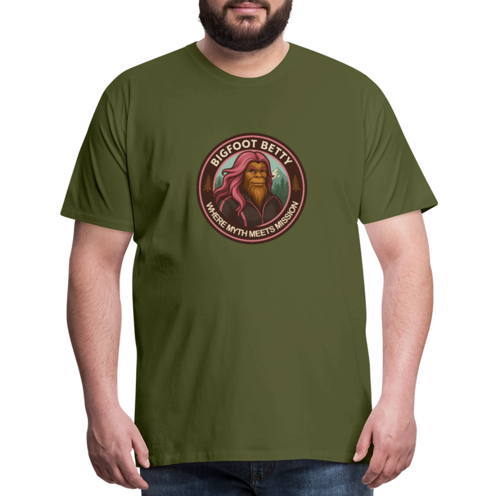 Men's Premium T-Shirt - Where Myth Meets Mission (RETRO) - olive green