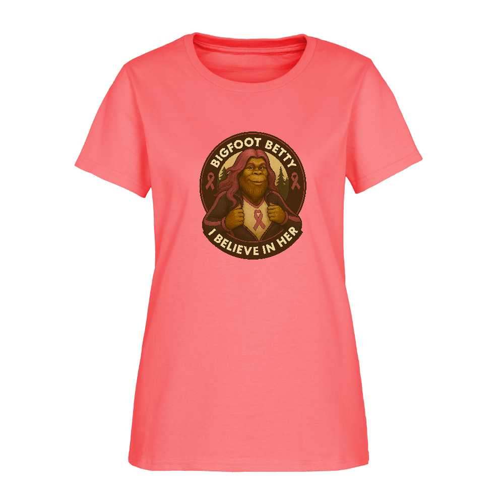 Women's T-Shirt - I Believe In Her (RETRO) - coral