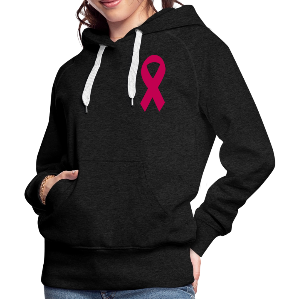 Women’s Premium Hoodie - I Believe In Her (F/B) (RETRO) PINK RIBBON - charcoal grey