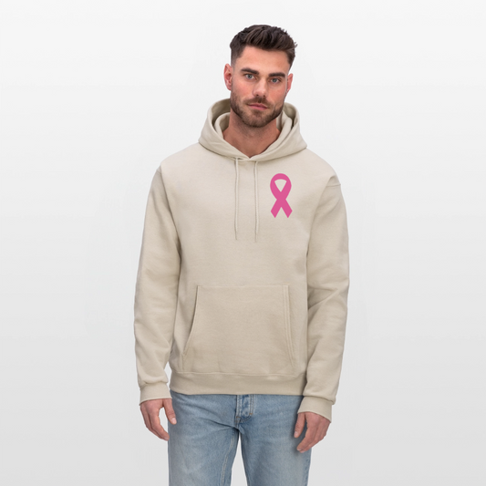 Men's Hoodie - I Believe In Her (RETRO) PINK RIBBON - Sand
