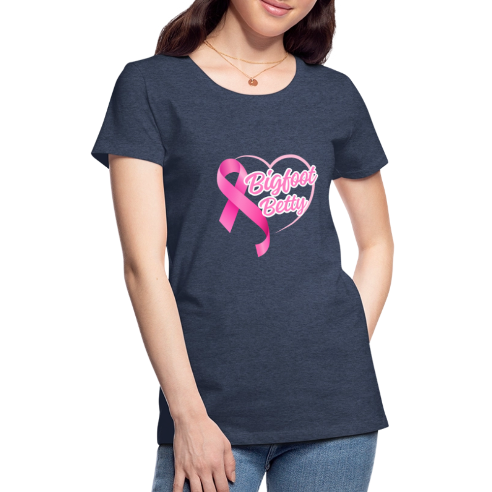 Women’s Premium T-Shirt - BFB Pink Ribbon - heather blue