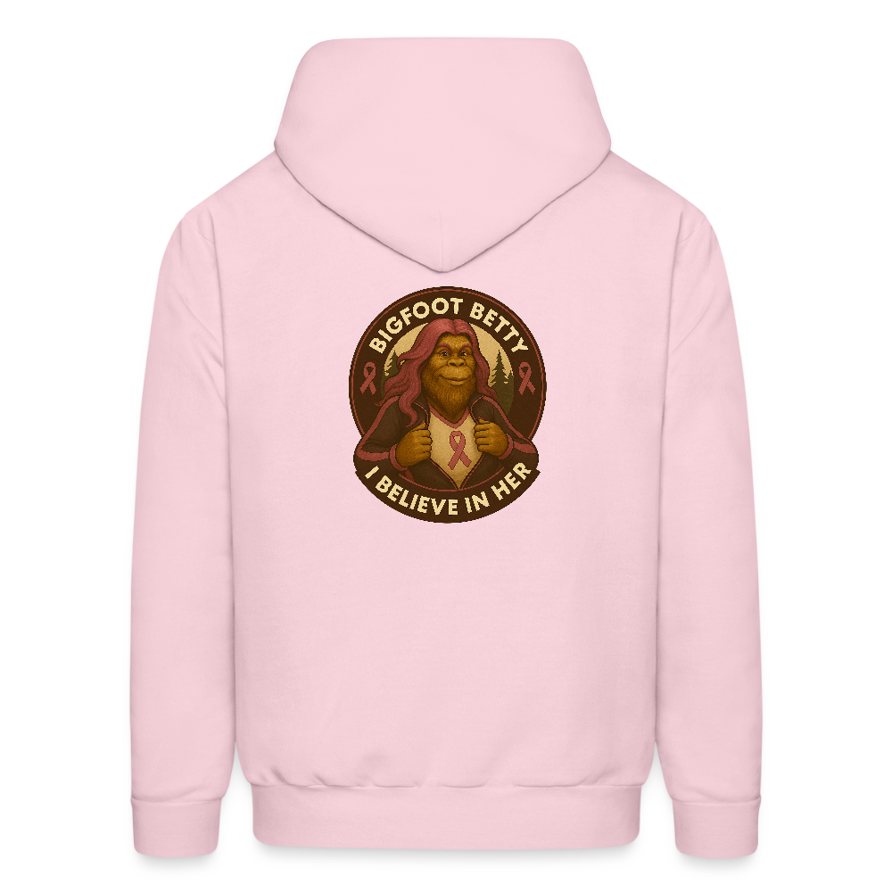 Men's Hoodie - I Believe In Her (RETRO) PINK RIBBON - pale pink