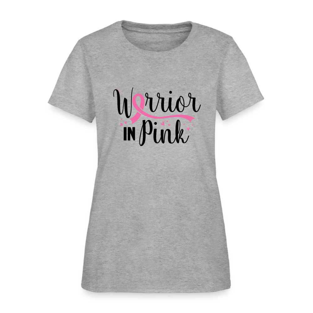 Women's Warrior in Pink T-Shirt - heather gray