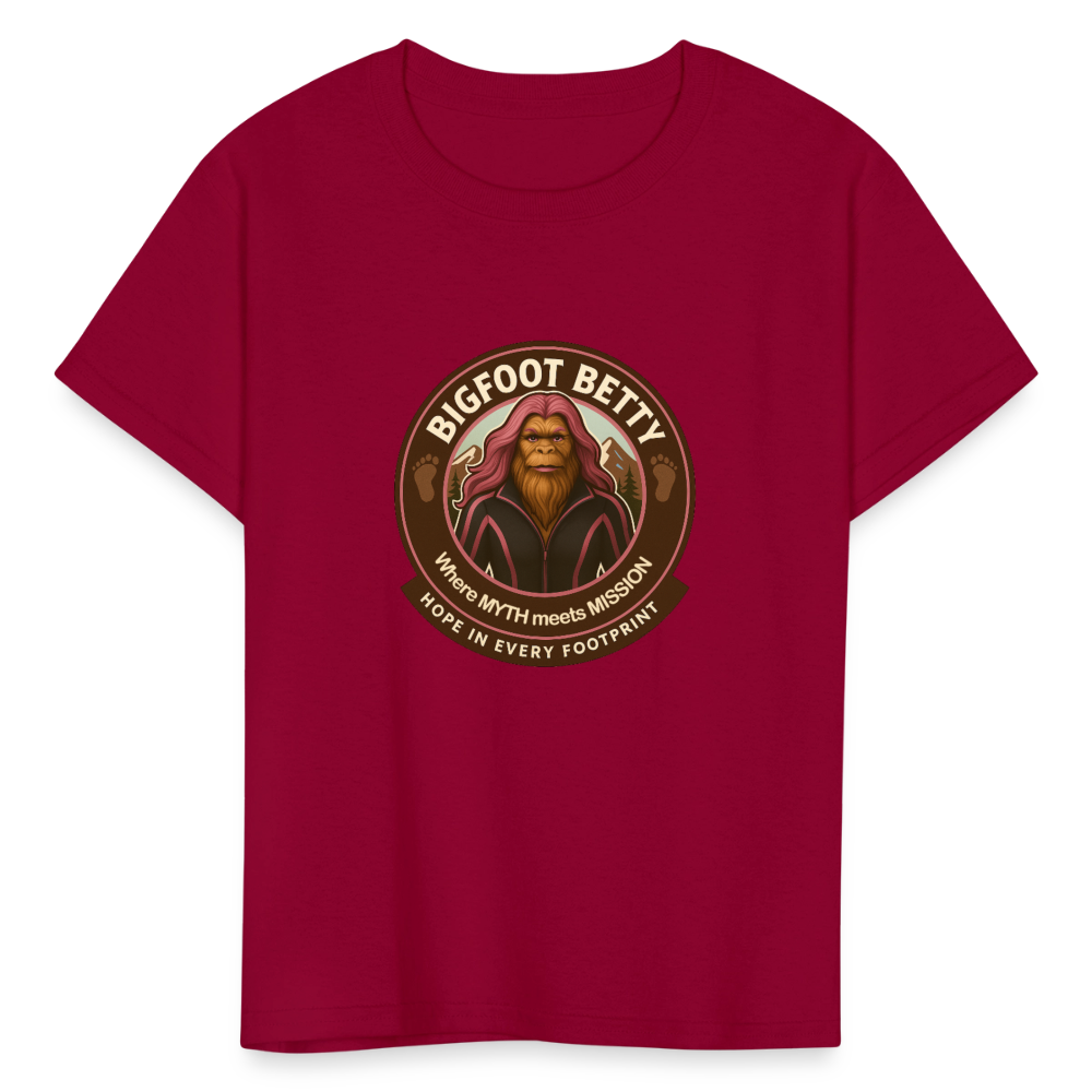 Kids' T-Shirt - Hope in Every Footprint (RETRO) - dark red