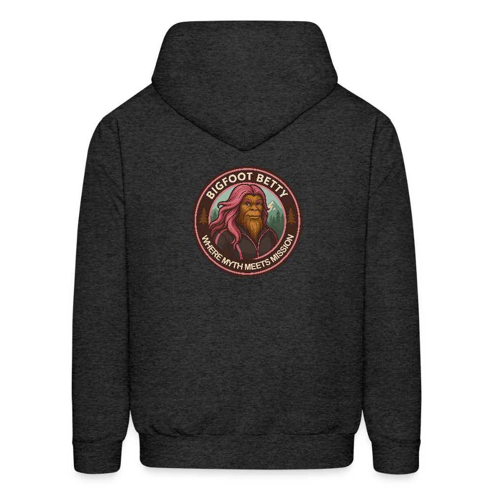Men's Hoodie - Where Myth Meets Mission (F/B) (RETRO) - charcoal grey