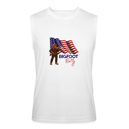 BFB July 4 - Waving Flag Men’s Performance Sleeveless Shirt - white