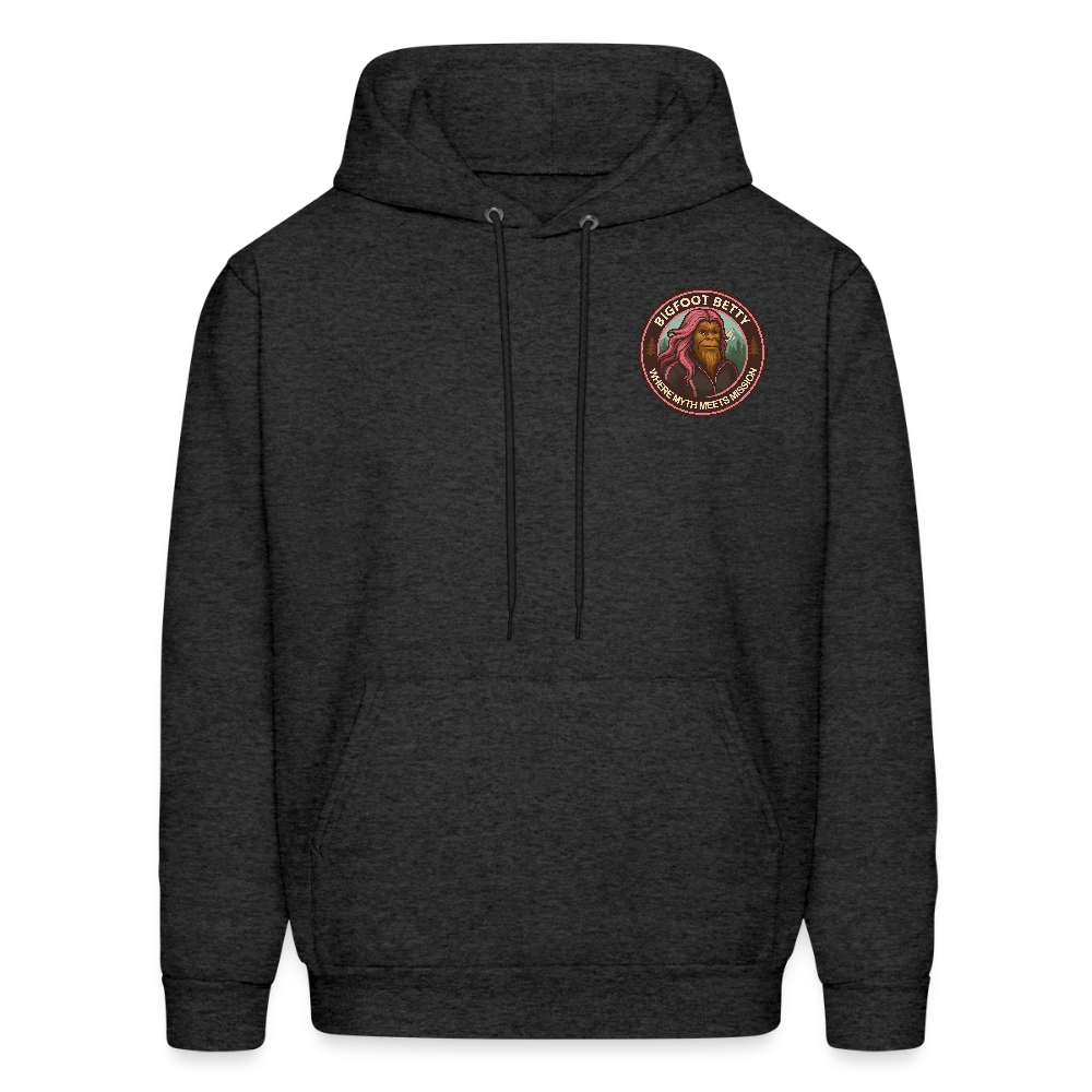 Men's Hoodie - Where Myth Meets Mission (F/B) (RETRO) - charcoal grey