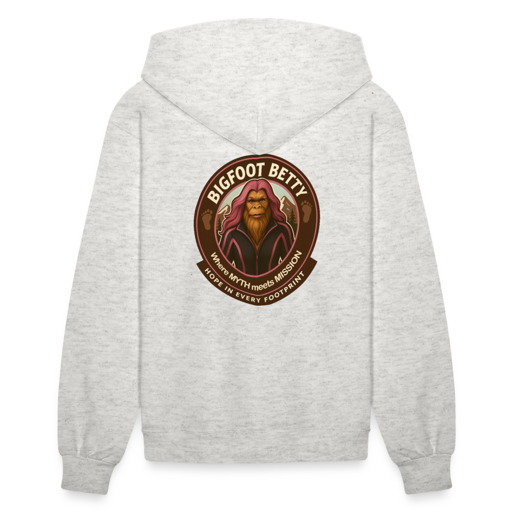 Women's Hoodie - Hope in Every Footprint (F/B) (RETRO) PINK RIBBON - heather oatmeal