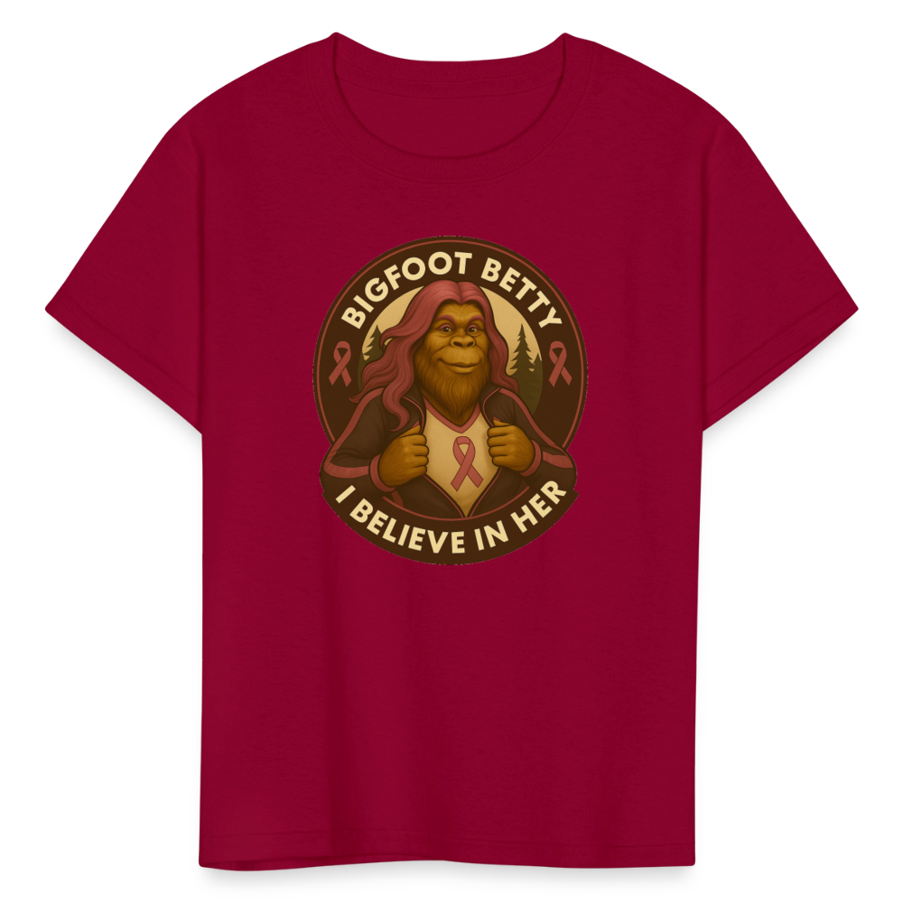 Kids' T-Shirt -I Believe In Her (RETRO) - dark red
