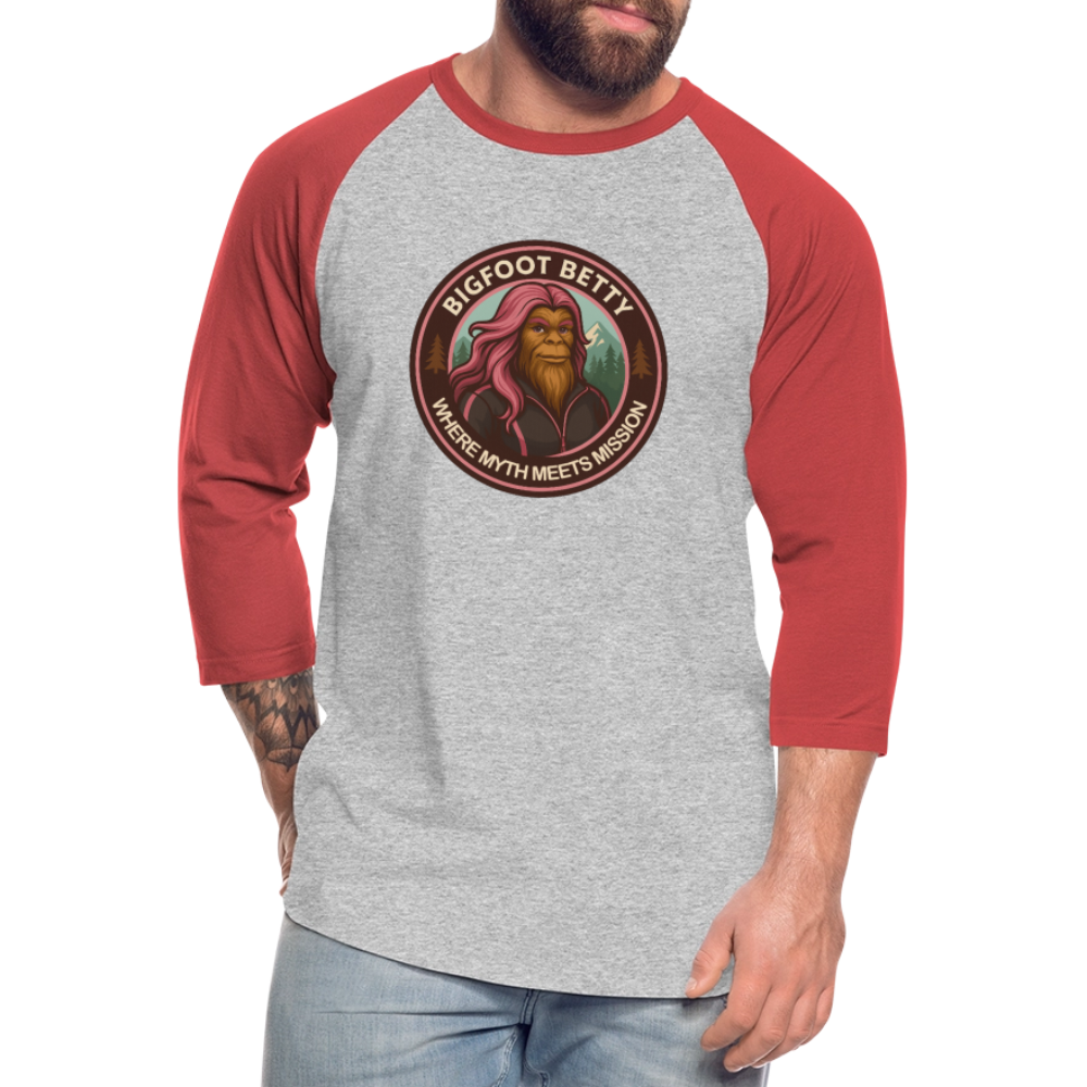 Baseball T-Shirt - Where Myth Meets Mission (RETRO) - heather gray/red
