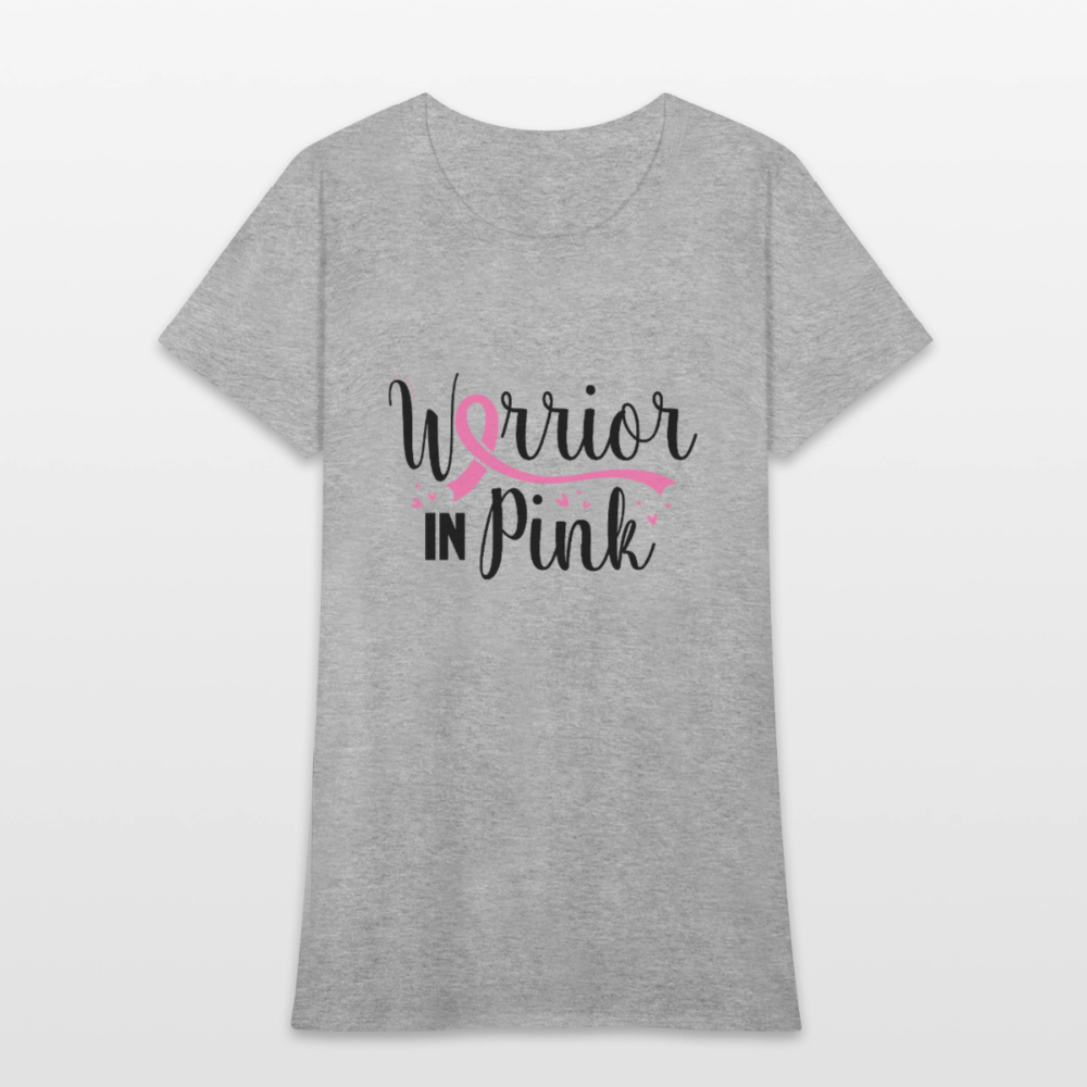 Women's Warrior in Pink T-Shirt - heather gray