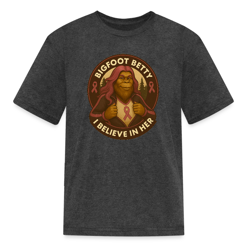 Kids' T-Shirt -I Believe In Her (RETRO) - heather black