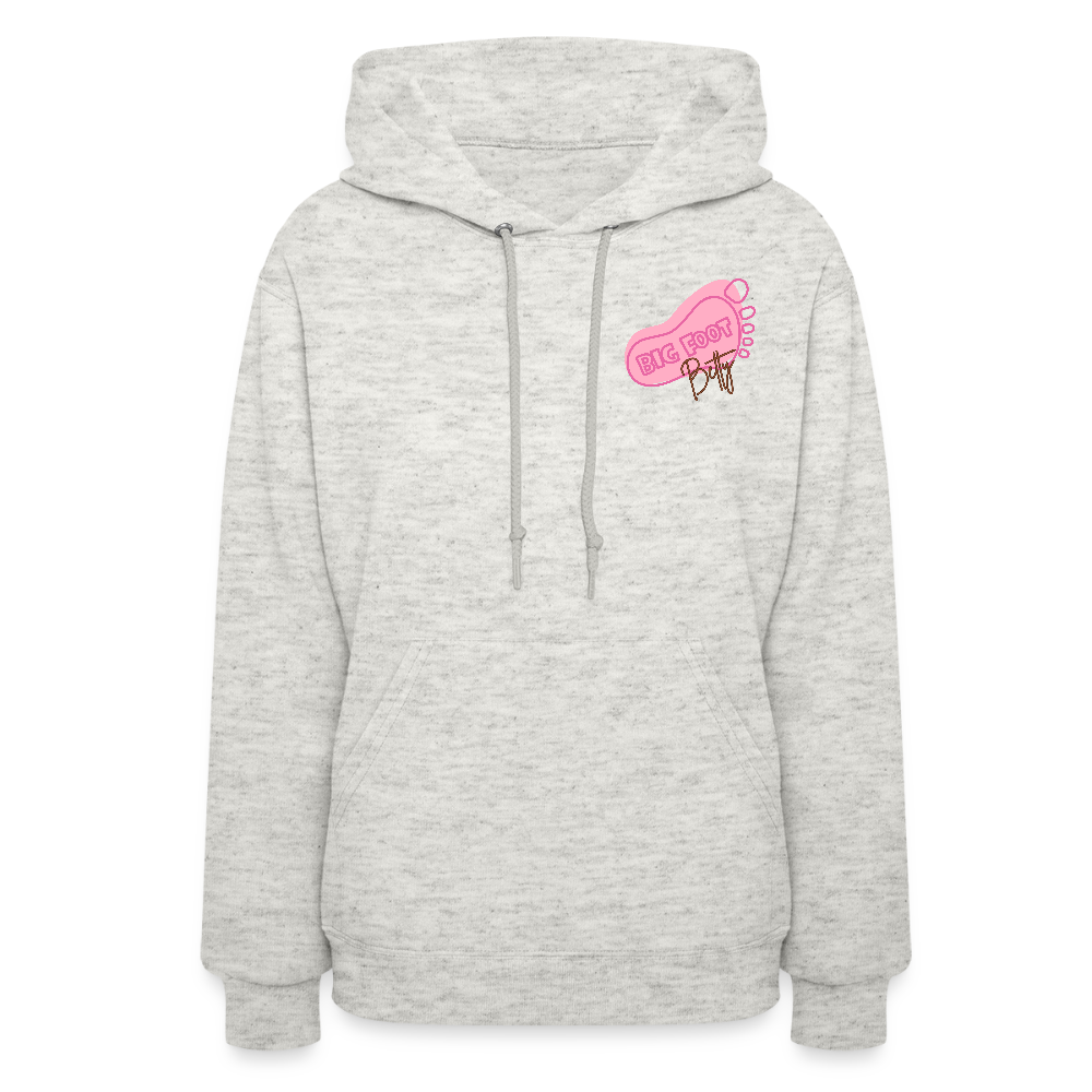 Women's Hoodie - BIGFOOT BETTY - JEEP - PINK RIBBON - heather oatmeal