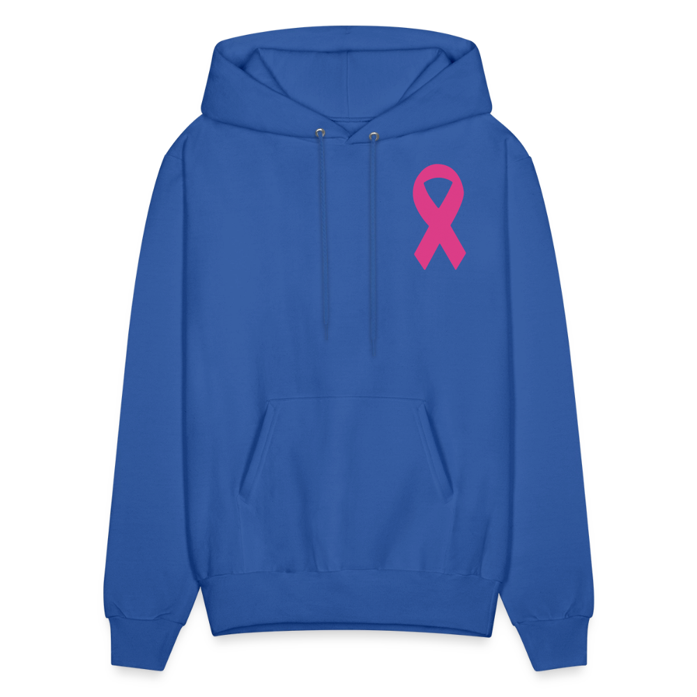 Men's Hoodie - Where Myth Meets Mission (RETRO) PINK RIBBON - royal blue