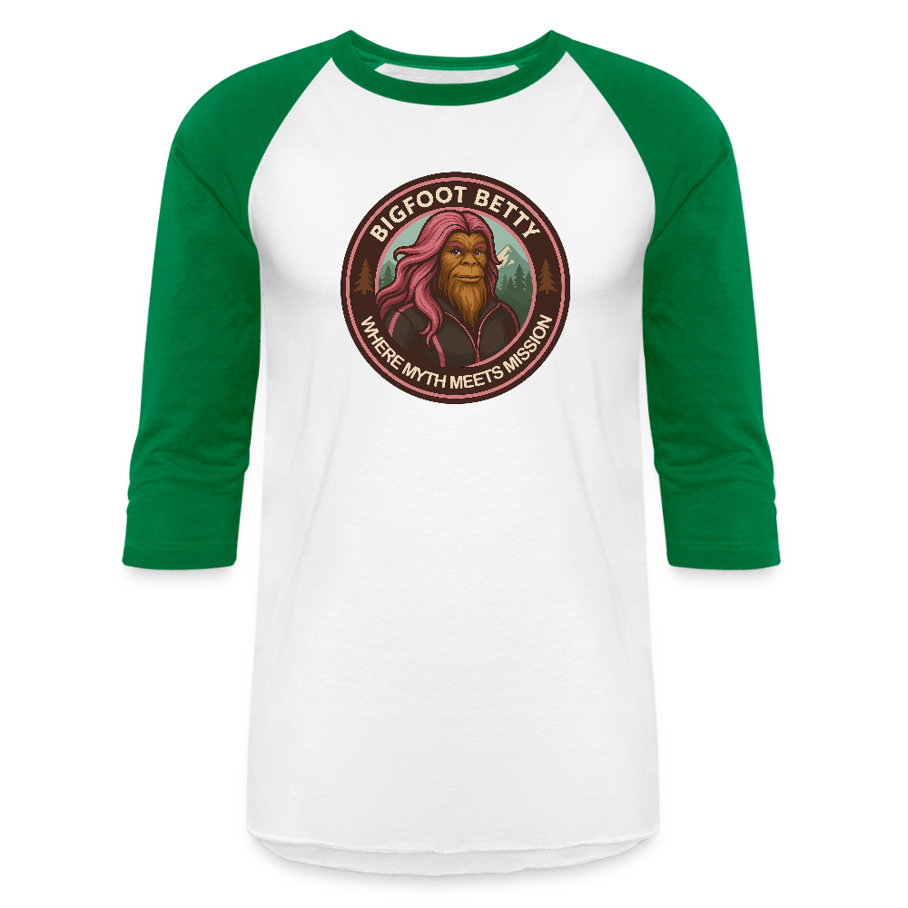 Baseball T-Shirt - Where Myth Meets Mission (RETRO) - white/kelly green