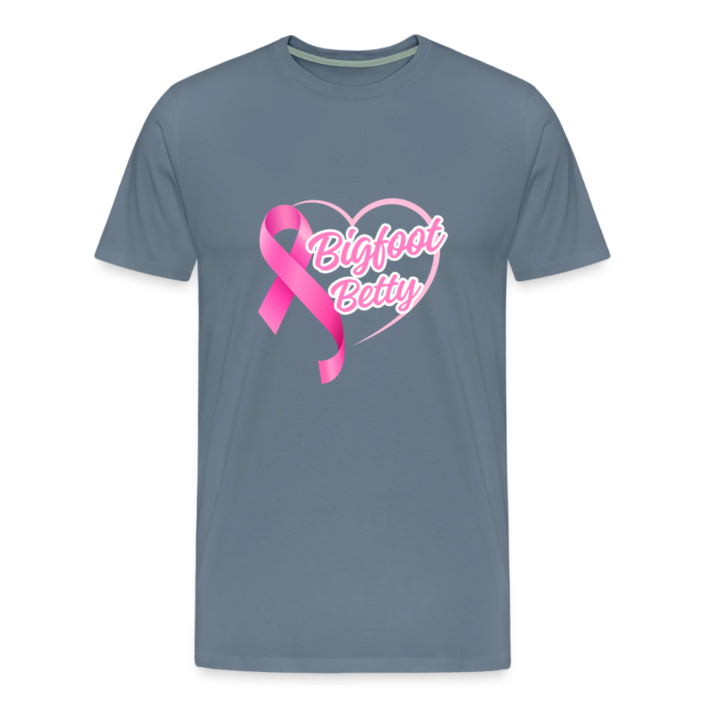 Men's Premium T-Shirt -BFB Pink Ribbon - steel blue