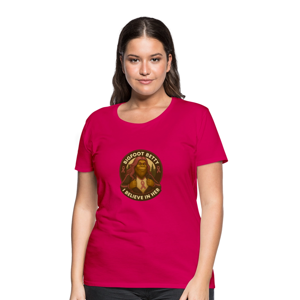 Women’s Premium T-Shirt - I Believe In Her (RETRO) - dark pink