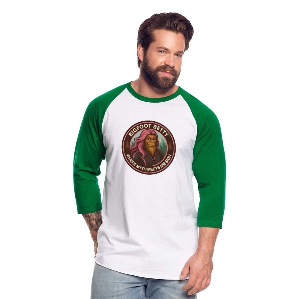 Baseball T-Shirt - Where Myth Meets Mission (RETRO) - white/kelly green