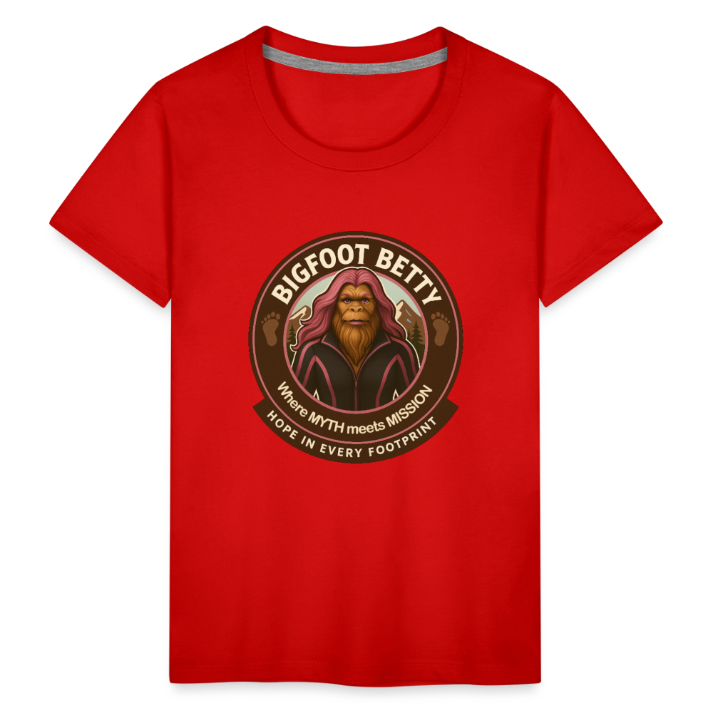 Toddler Premium T-Shirt - Hope in Every Footprint (RETRO) - red