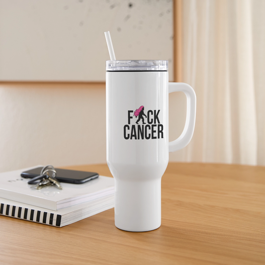40 oz Travel Tumbler - FK Cancer - white